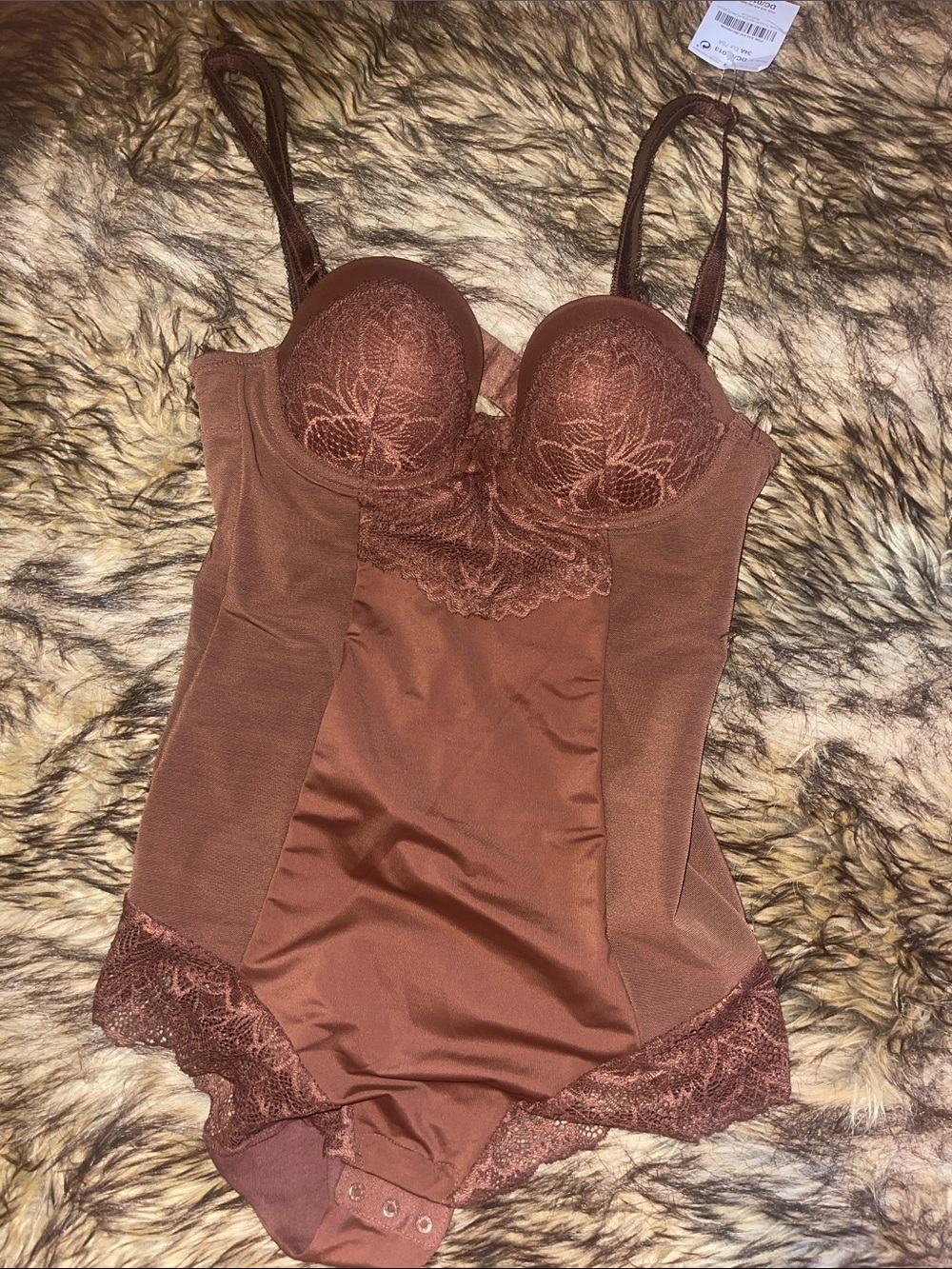 NWT - Brown Lacey Body Suit